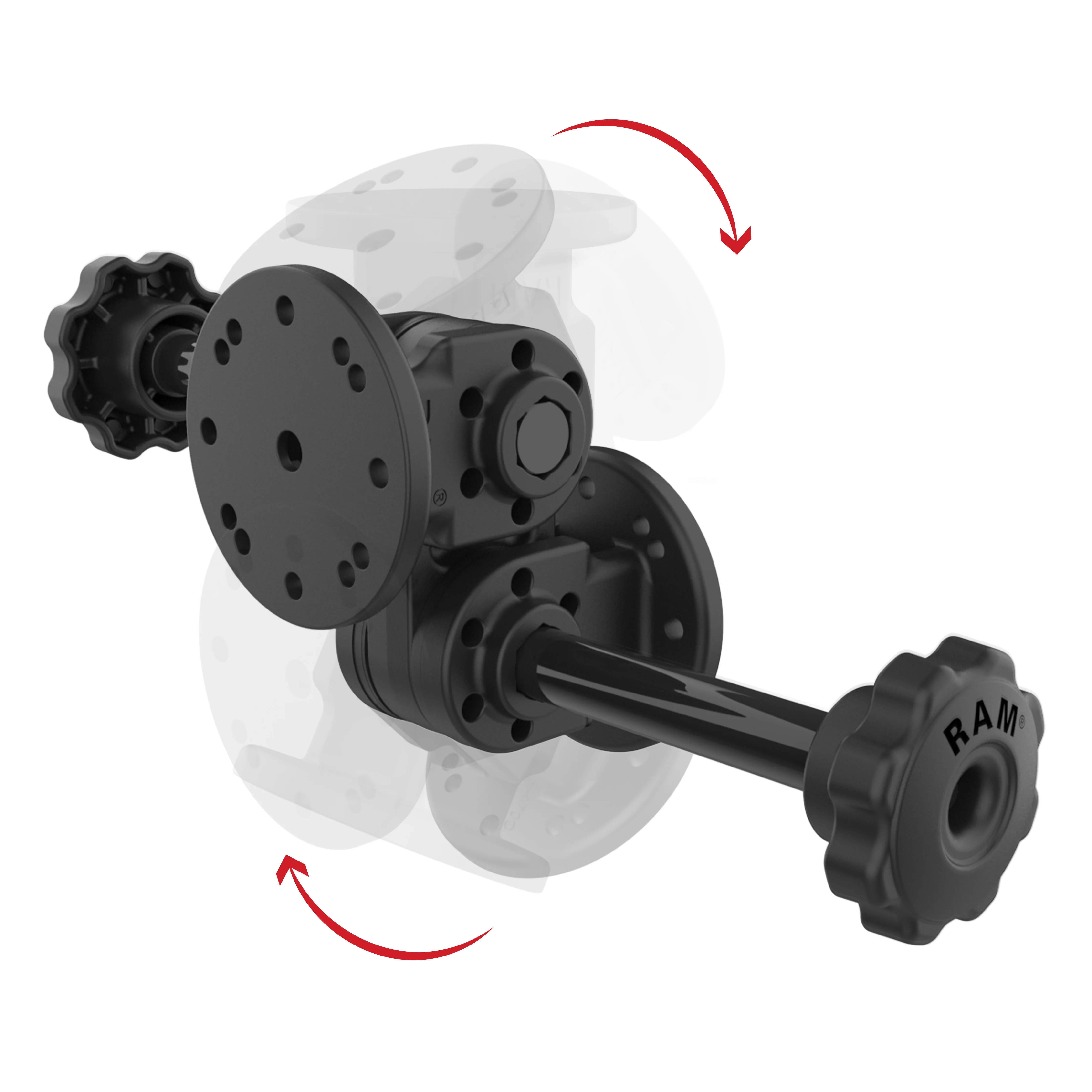 RAM® Dual Straight Pivot Mount with Knob - Image 2