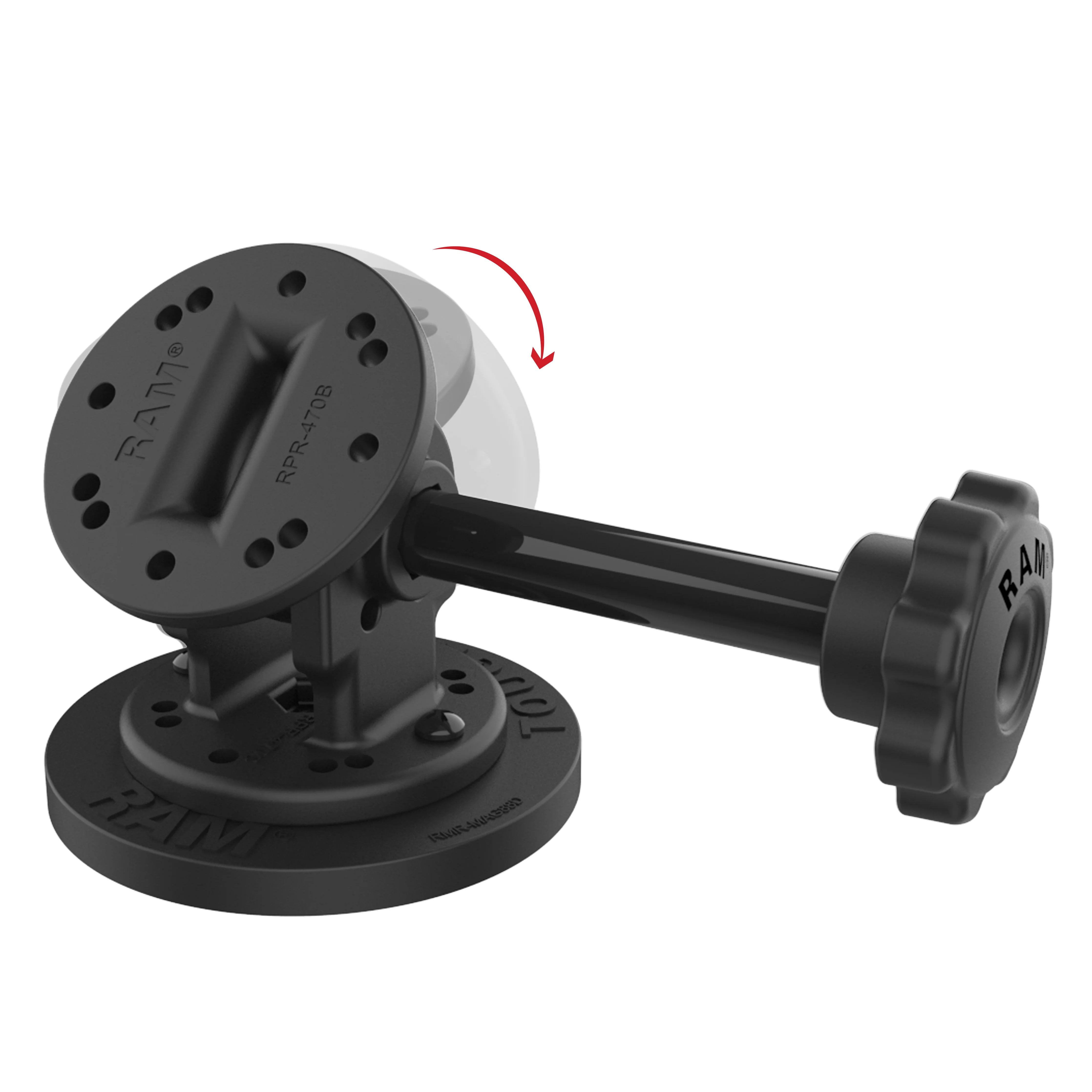 RAM® Single Pivot Magnetic Mount with Knob - Image 2