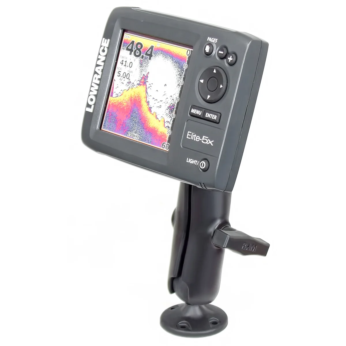 RAM® Composite Double Ball Mount for Lowrance Elite-5, Mark-5 + More - Image 3