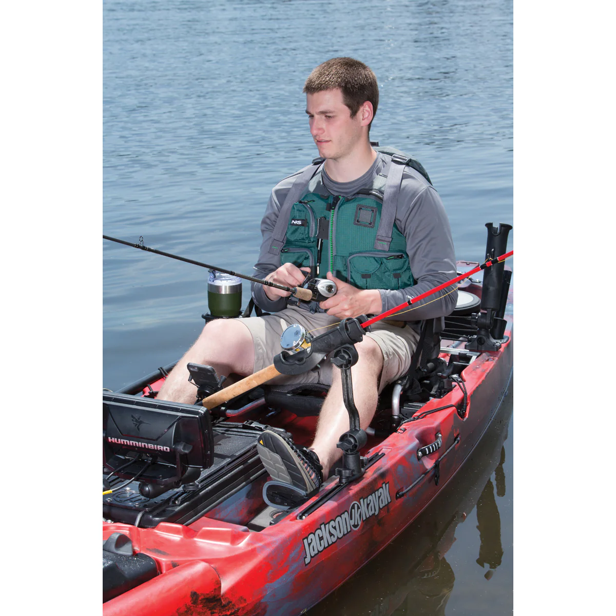 RAM ROD® Fishing Rod Holder with Extension Arm & Dual T-Bolt Track Base - Image 3