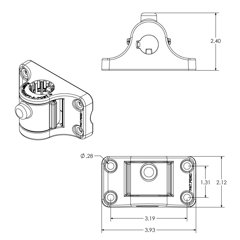 RAM® Tube Jr.™ with RAM® Universal Adapt-A-Post™ Bulkhead Base - Image 3