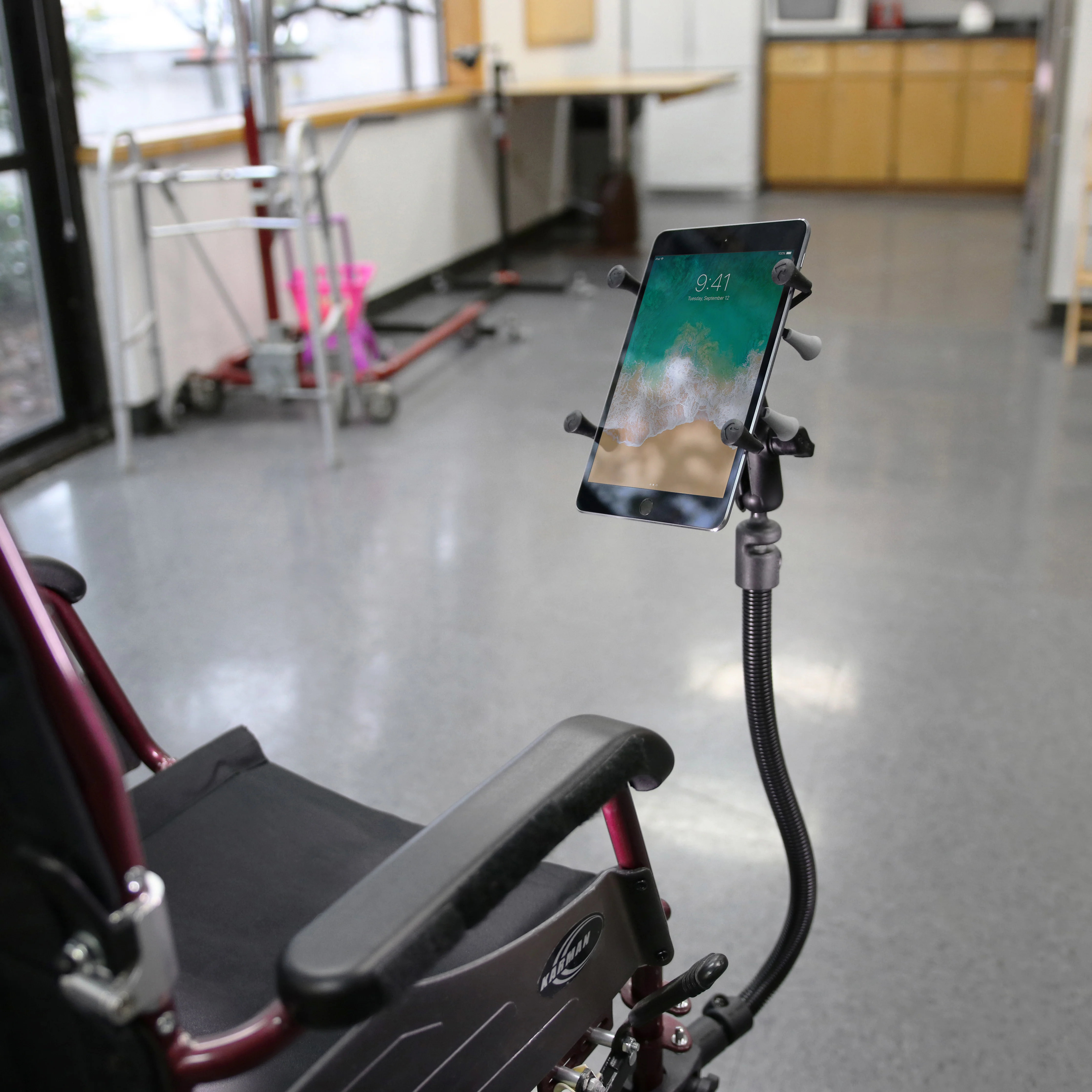RAM® X-Grip® Wheelchair Leg Rail Mount for 7"-8" Tablets - Image 2