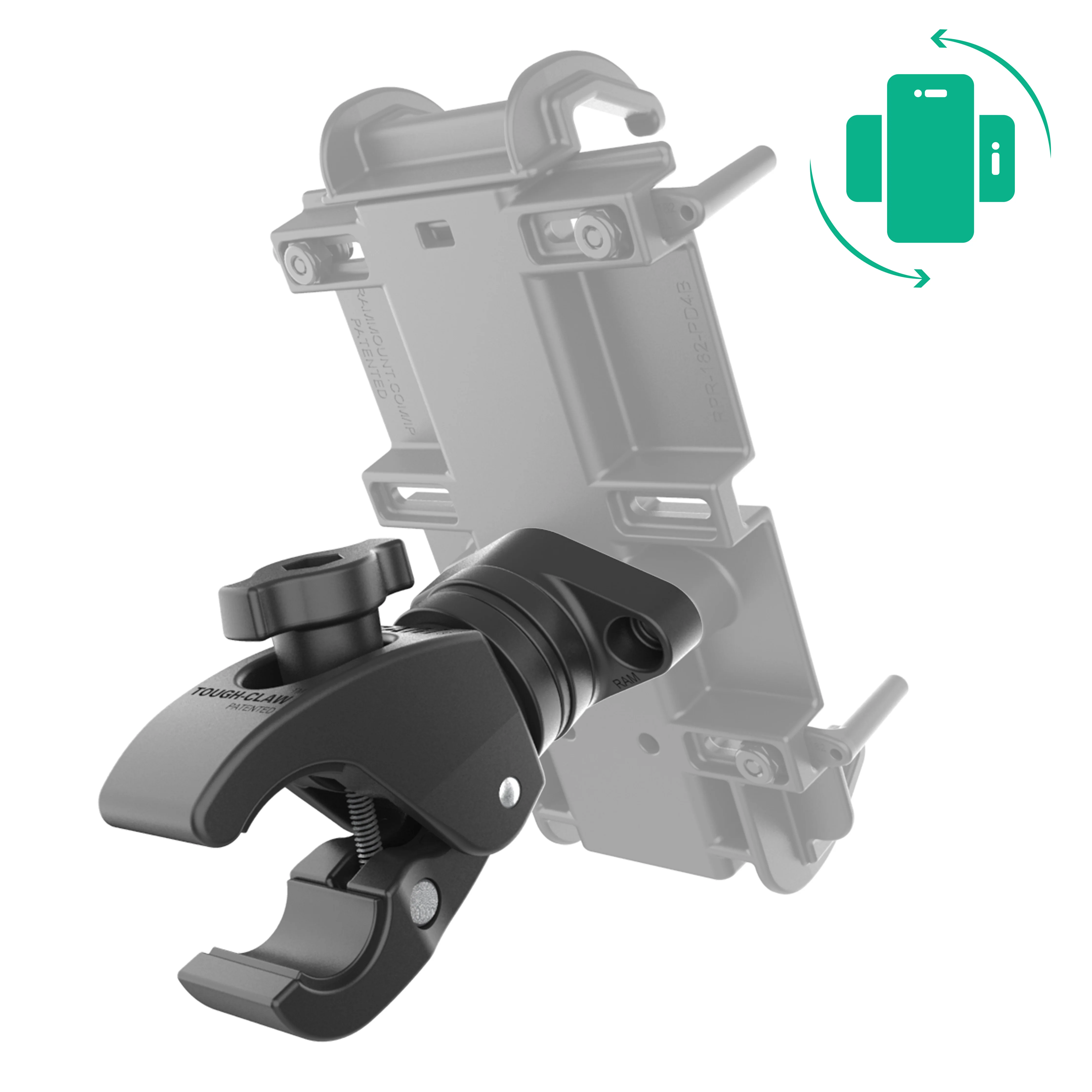 RAM® Rotating Low-Profile Tough-Claw™ Small Clamp Mount - Image 2