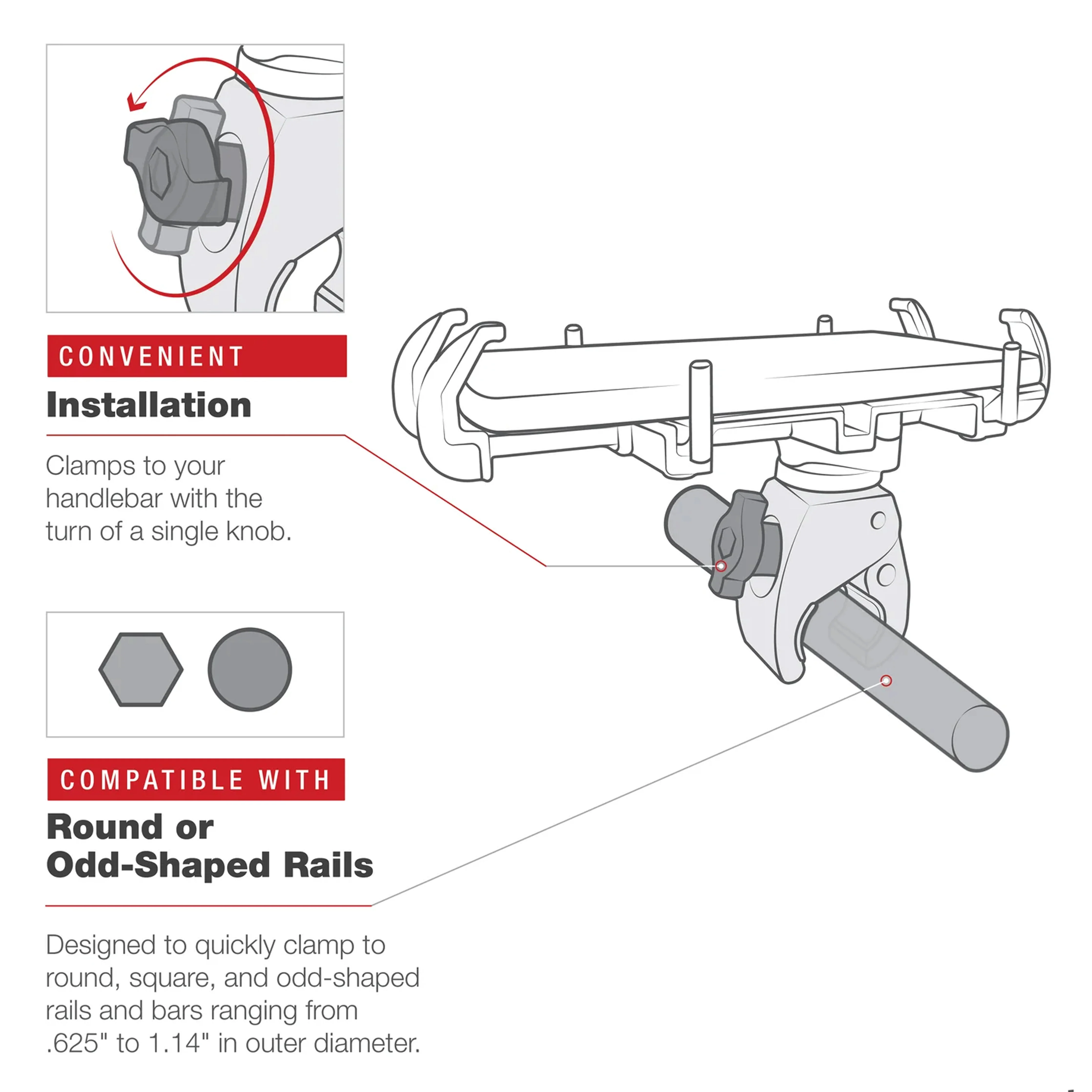 RAM® Low-Profile Tough-Claw™ Small Clamp Mount - Image 6