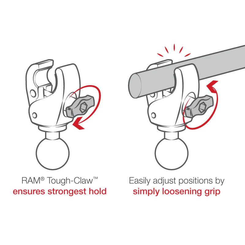 RAM® Trolling Motor Stabilizer - Tough-Claw™ .625" - 1.14" Medium Arm - Image 7