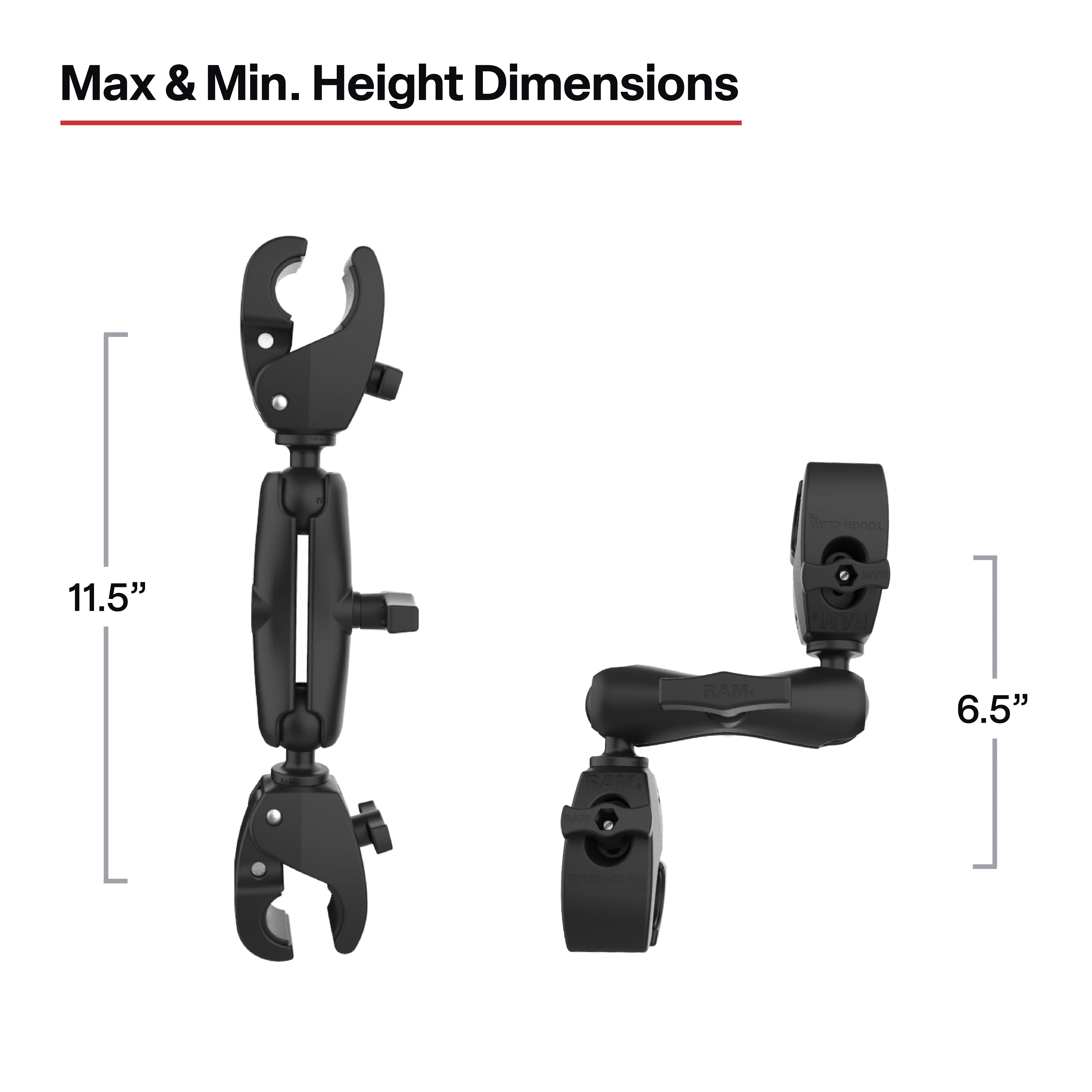 RAM® Trolling Motor Stabilizer with Tough-Claw™ 1” - 1.6” Clamp Bases - Image 3