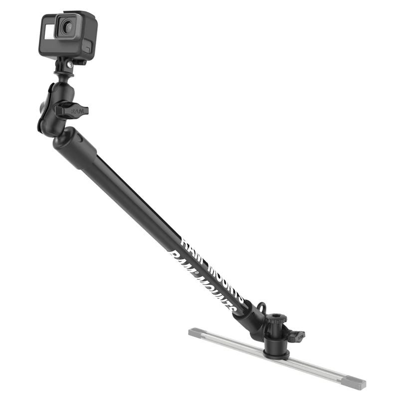 RAM® Tough-Pole™ Camera Mount with Single Pipe & RAM® Track-Node™ Base - Image 2