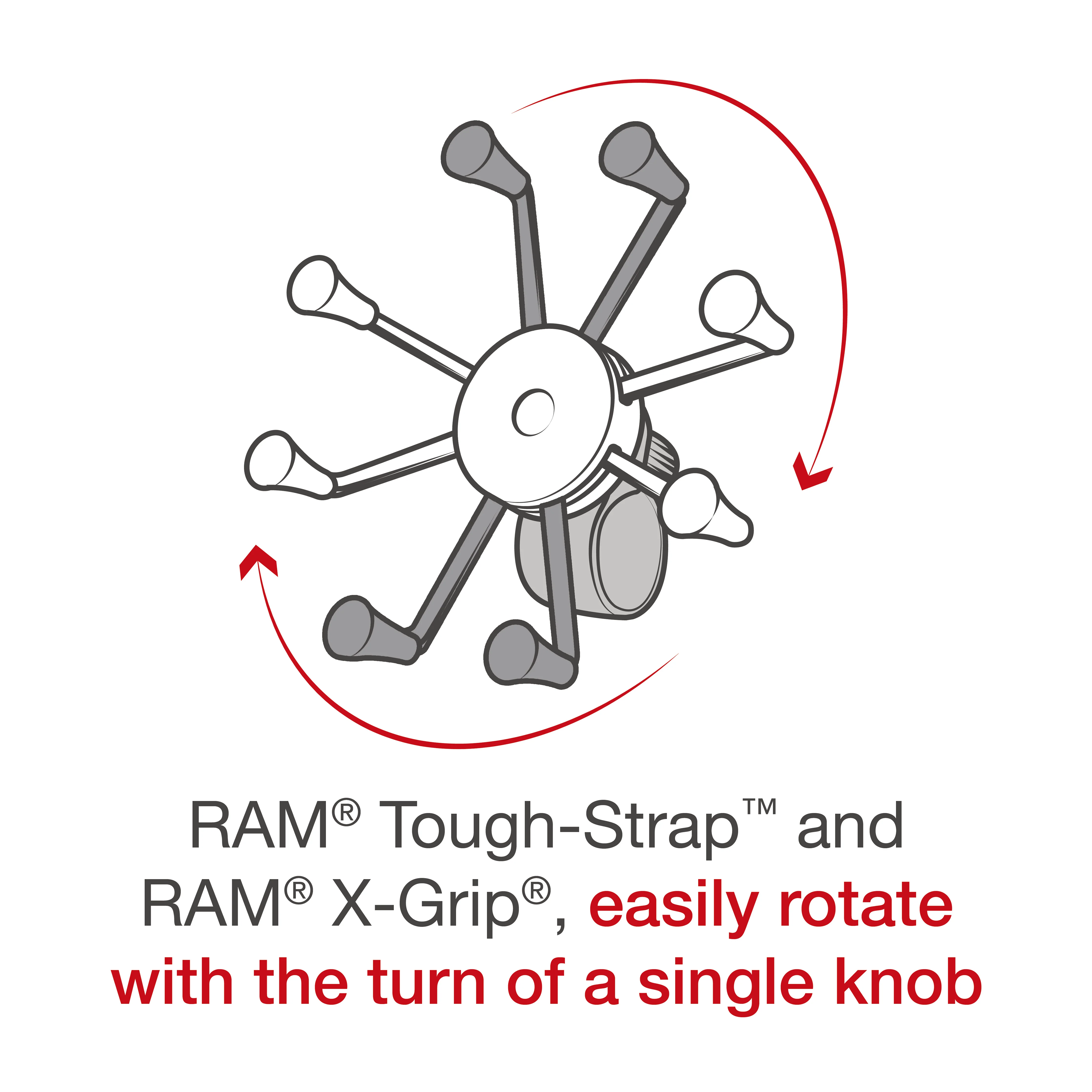 RAM® X-Grip® Phone Mount with RAM® Tough-Strap™ Handlebar Base - Image 6