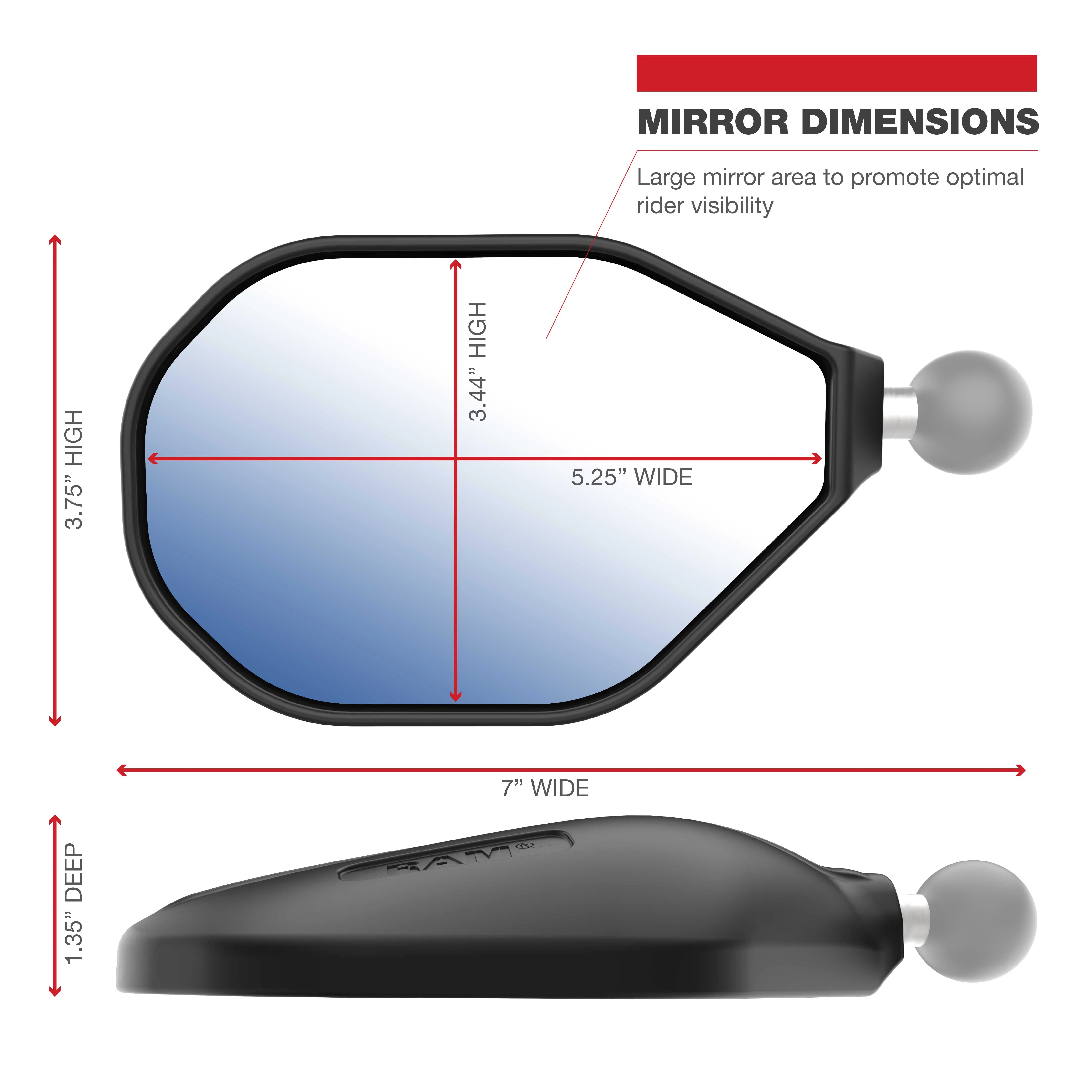 RAM® Tough-Mirror™ Left Mirror without Ball - Image 2