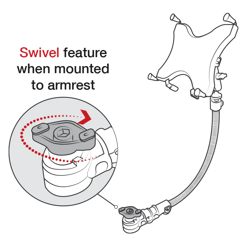 RAM® Tablet Mount for Wheelchairs with Quick Release & Swivel Feature - Image 4