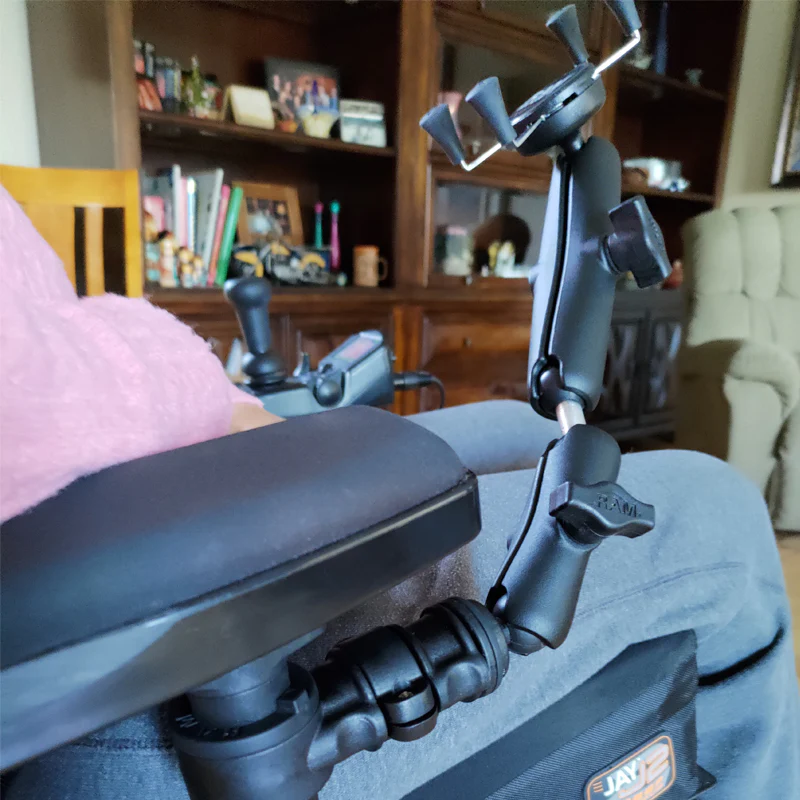 RAM® Phone Mount for Wheelchair Armrests with Quick Release & Swivel - Image 6