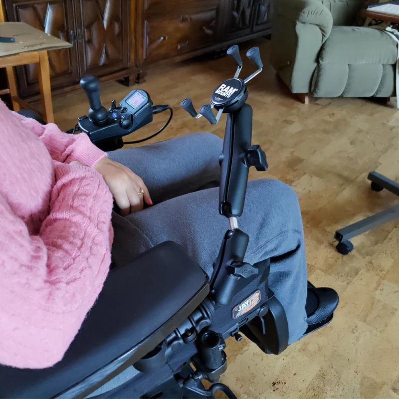 RAM® Phone Mount for Wheelchair Armrests with Quick Release & Swivel - Image 7
