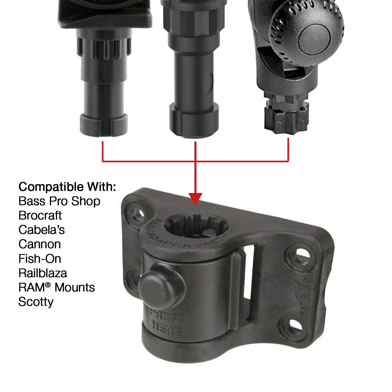 RAM® Universal Adapt-A-Post™ Bulkhead Drill-Down Base - Image 2