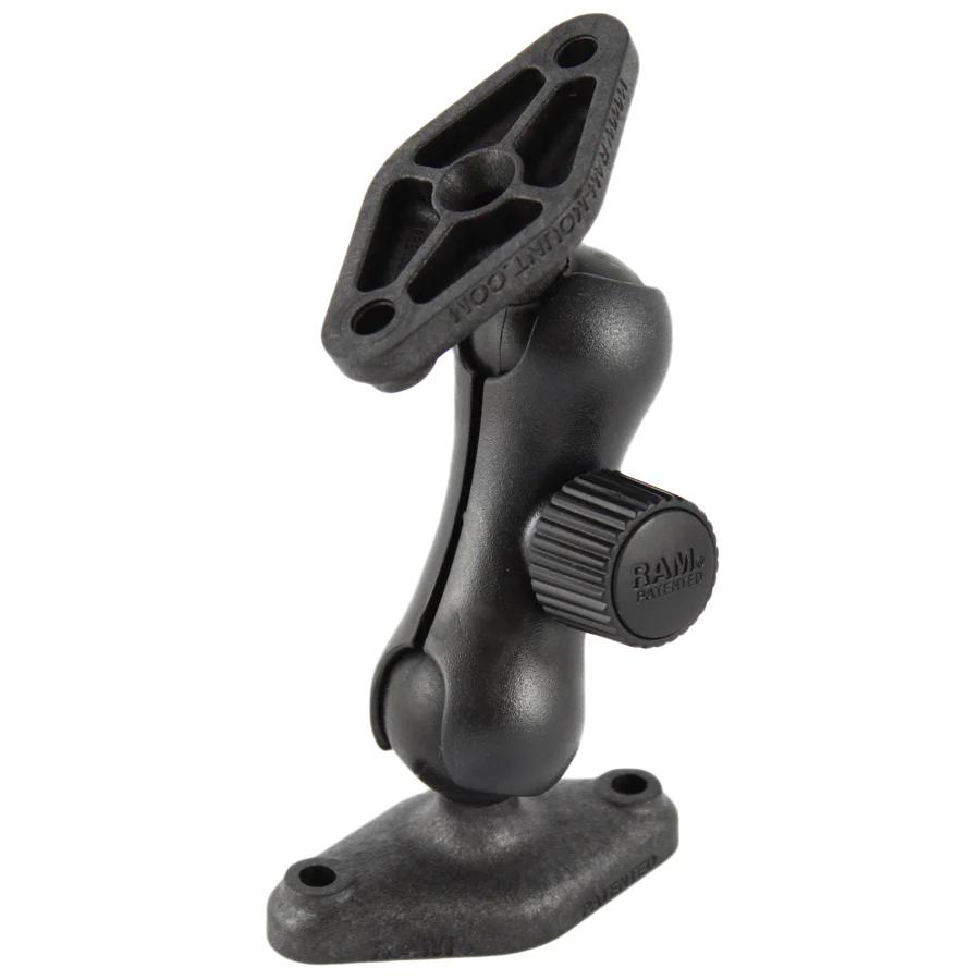 RAM® Low-Profile Composite Double Ball Mount with Two Diamond Plates