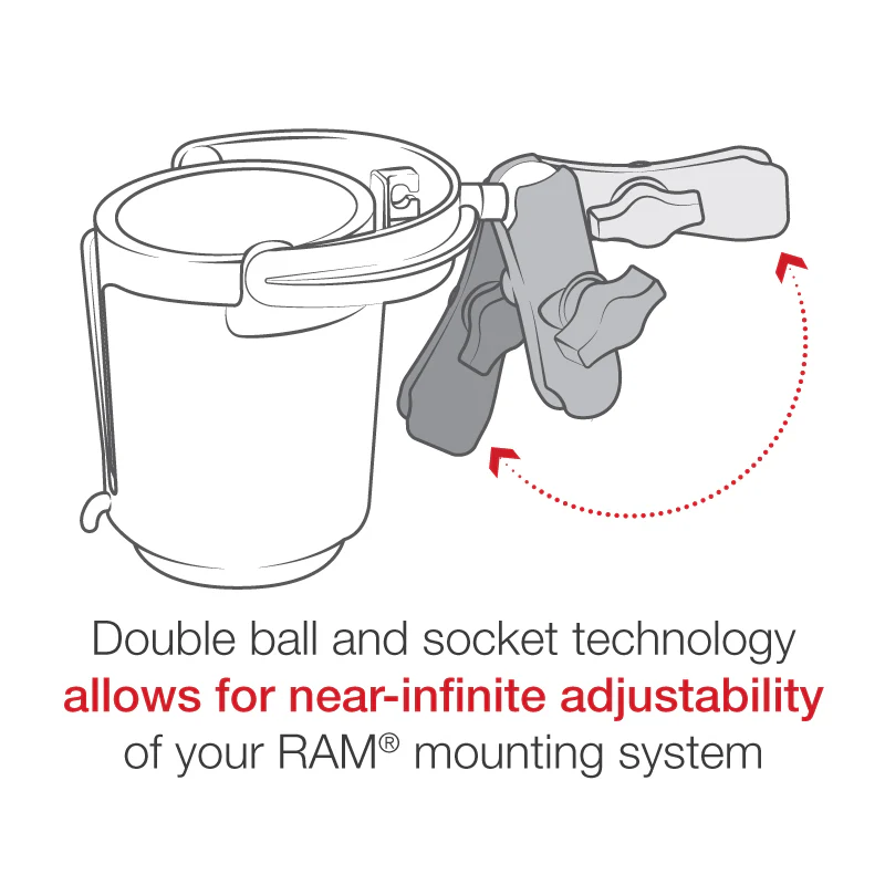 RAM® Level Cup™ 16oz Drink Holder with Double Socket Arm - Image 4