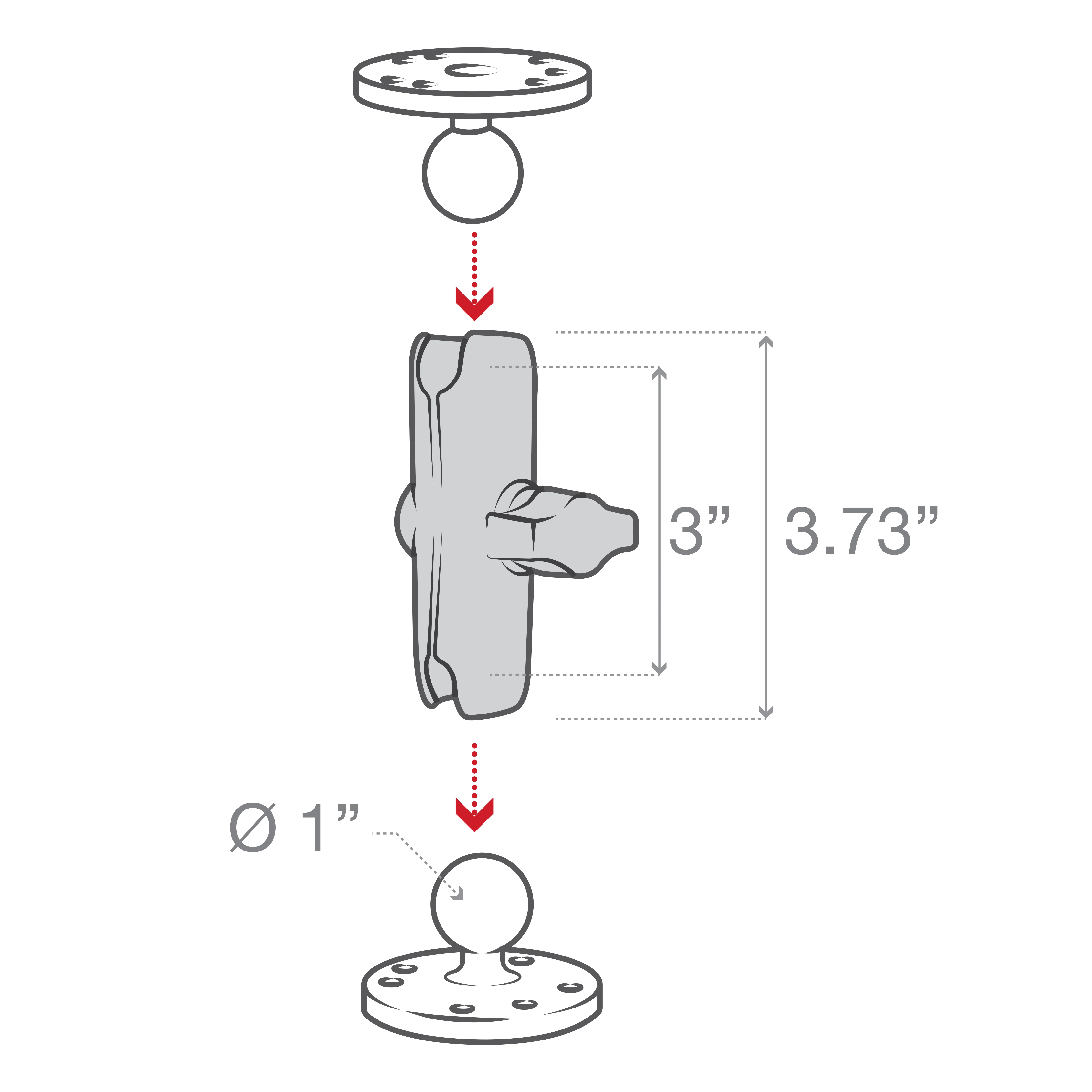 RAM® Composite Double Socket Arm - B Size Medium - Image 3