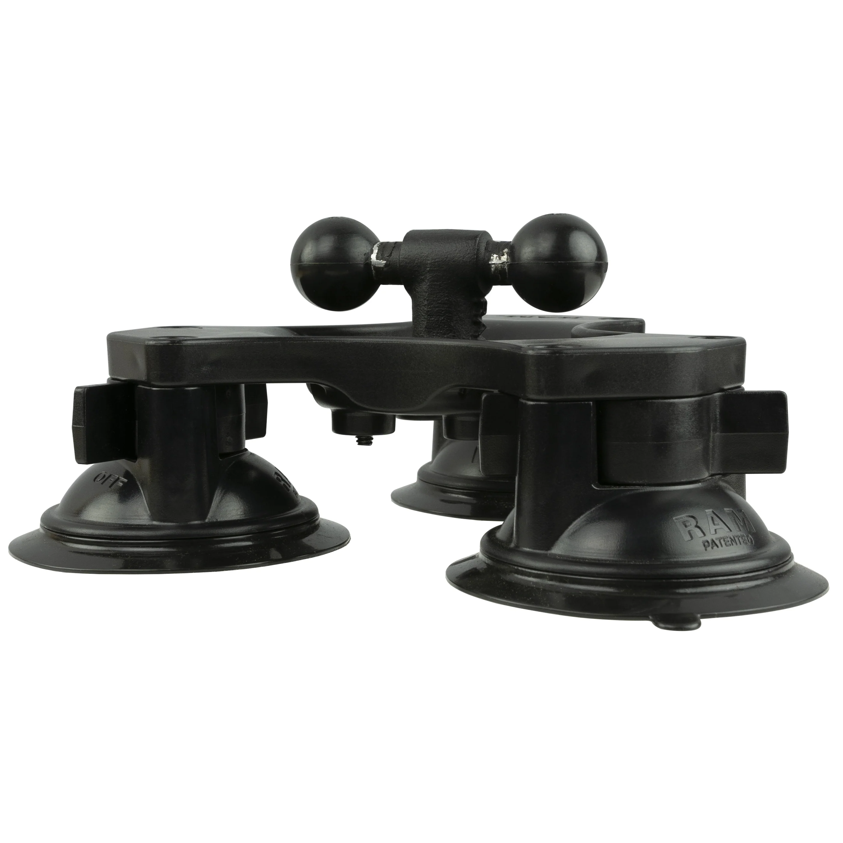 RAM® Twist-Lock™ Triple Suction Cup Double Ball Base - Image 2