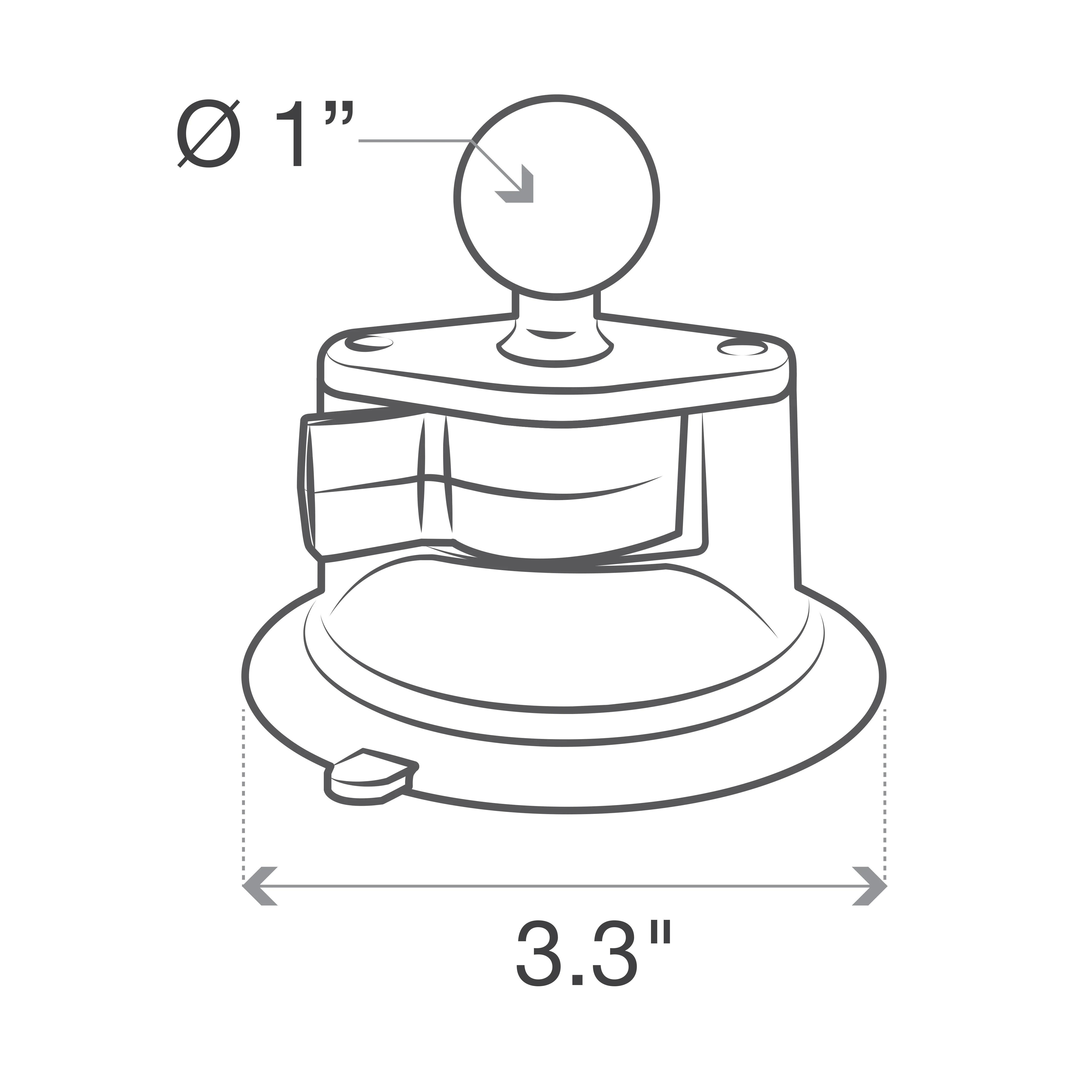 RAM® Twist-Lock™ Composite Suction Cup Base with Ball - Image 5