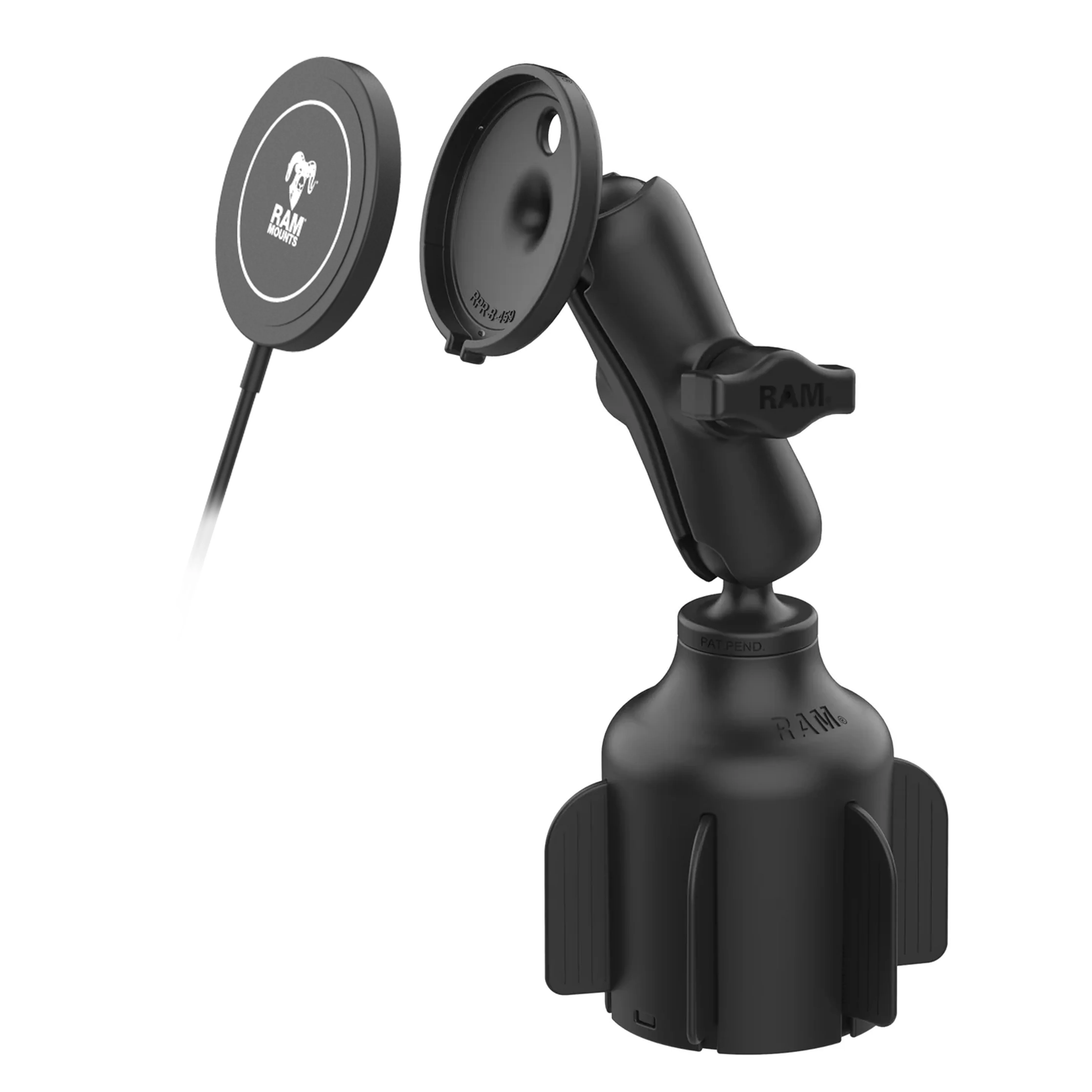 RAM® Stubby™ Cup Holder Mount with RAM® Qi2 15W Wireless Charger - Image 2