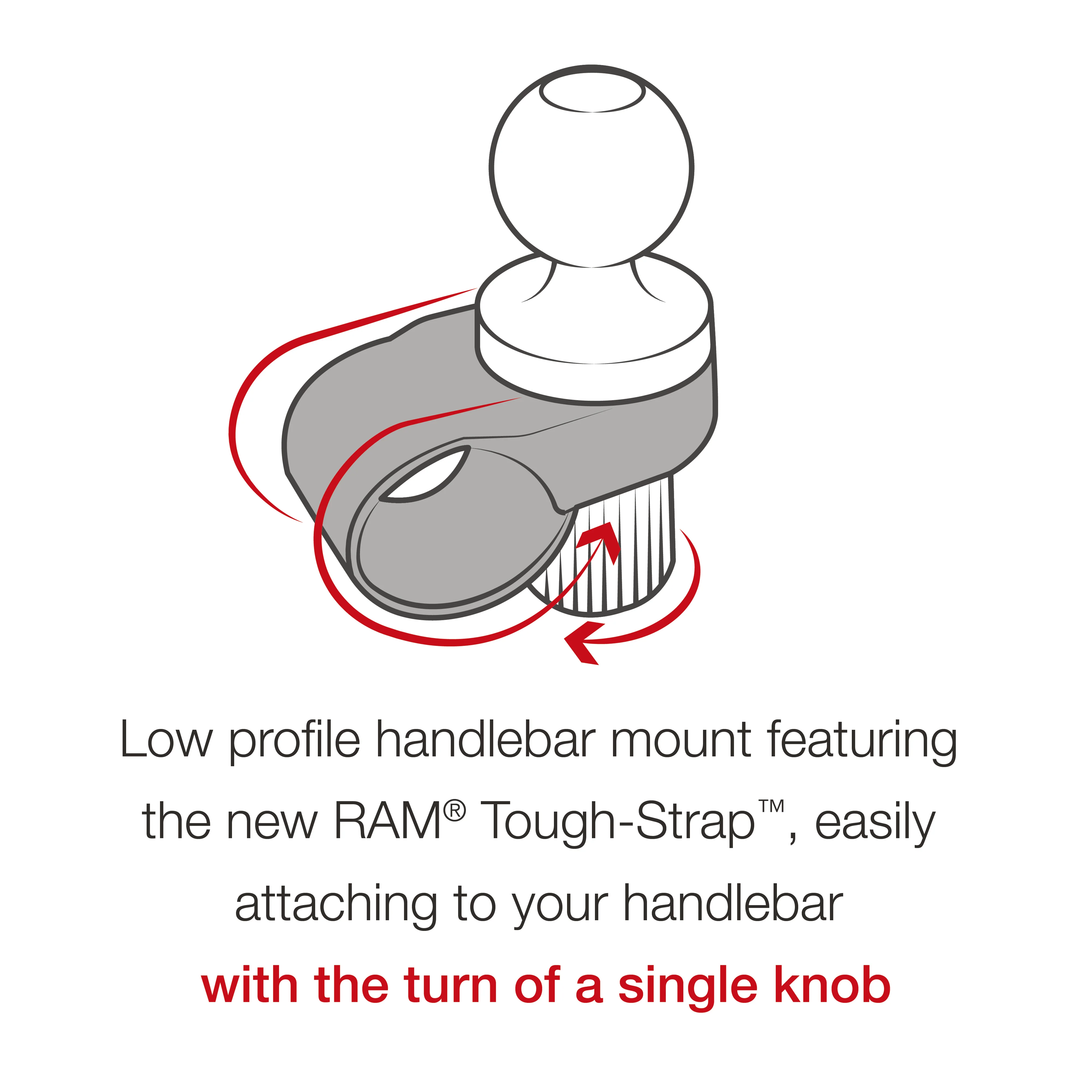 RAM® Tough-Strap™ Handlebar Ball Base - Image 4
