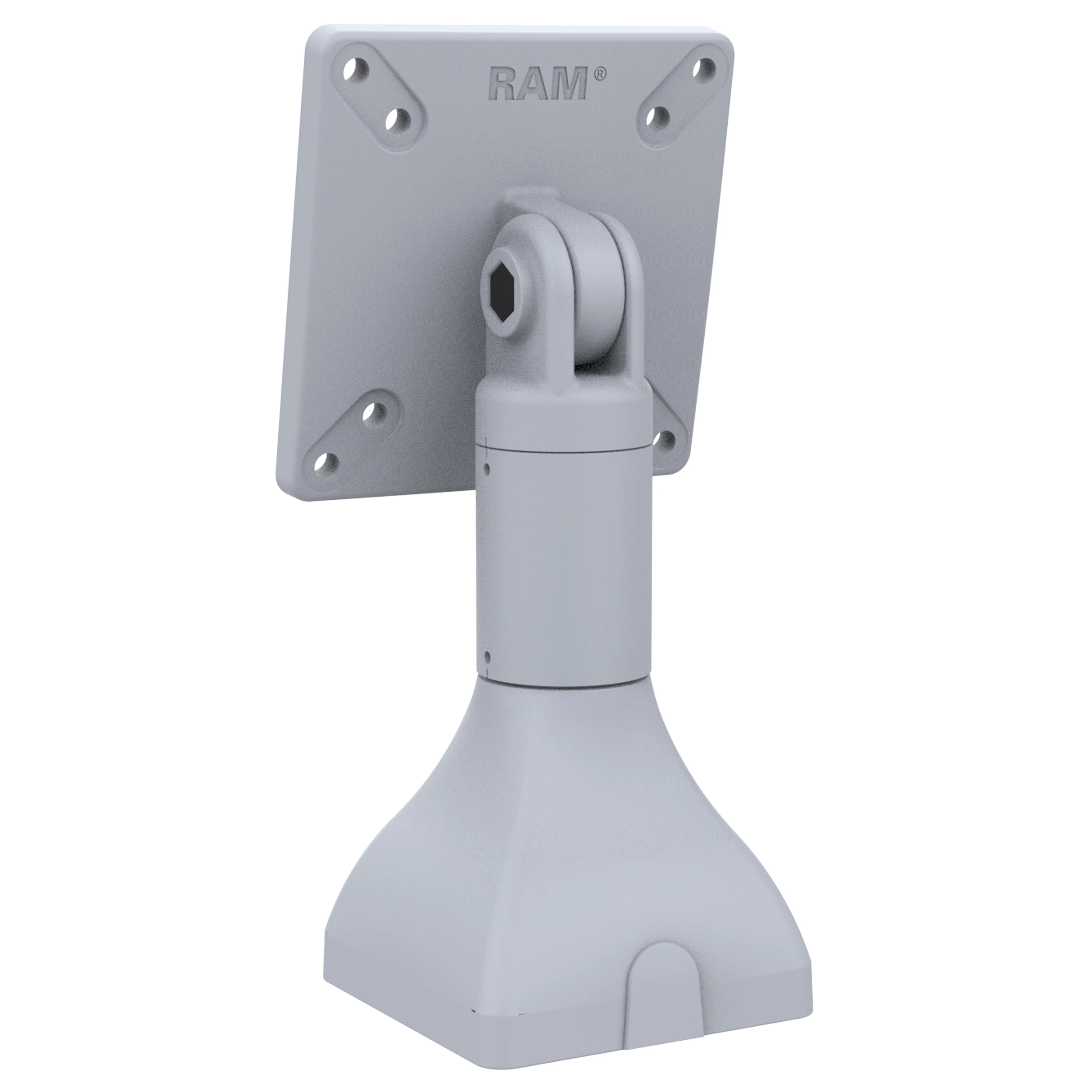 RAM® 7" Pedestal Mount with 100mm & 75mm VESA Patterns - Gray - Image 2