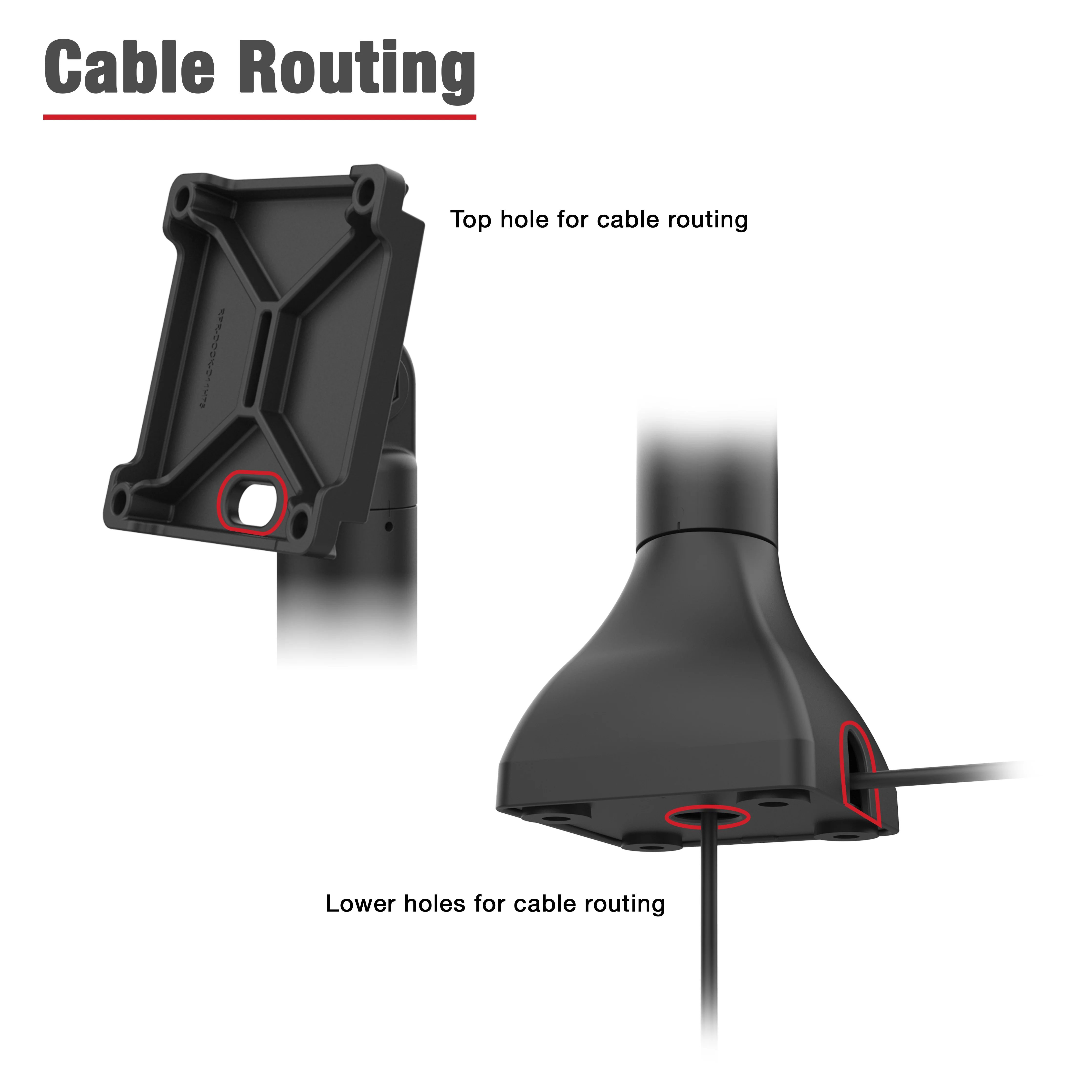 RAM® 14" Pedestal Mount with 100mm VESA & Cable Routing - Image 5