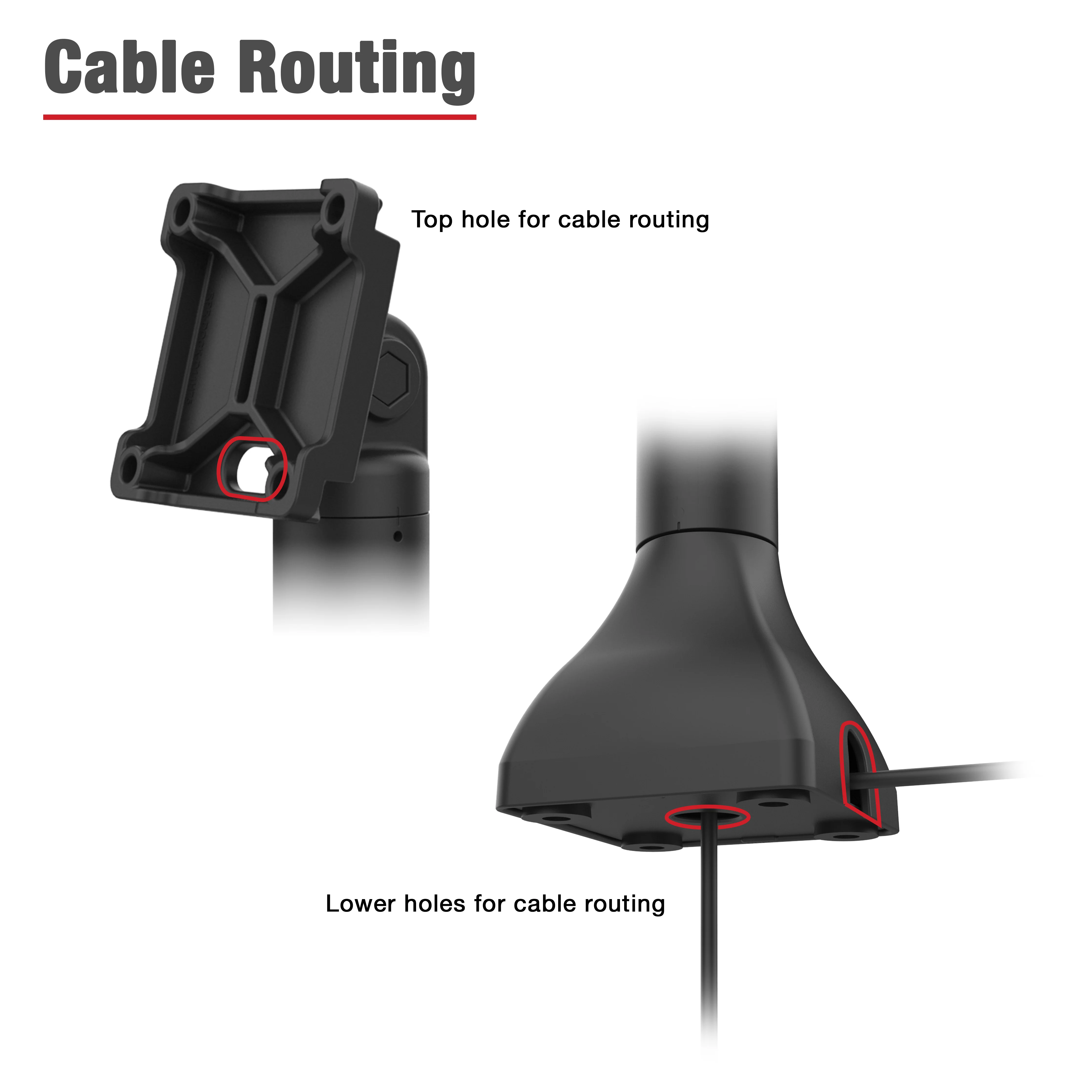 RAM® 14" Pedestal Mount with 75mm VESA & Cable Routing - Image 5