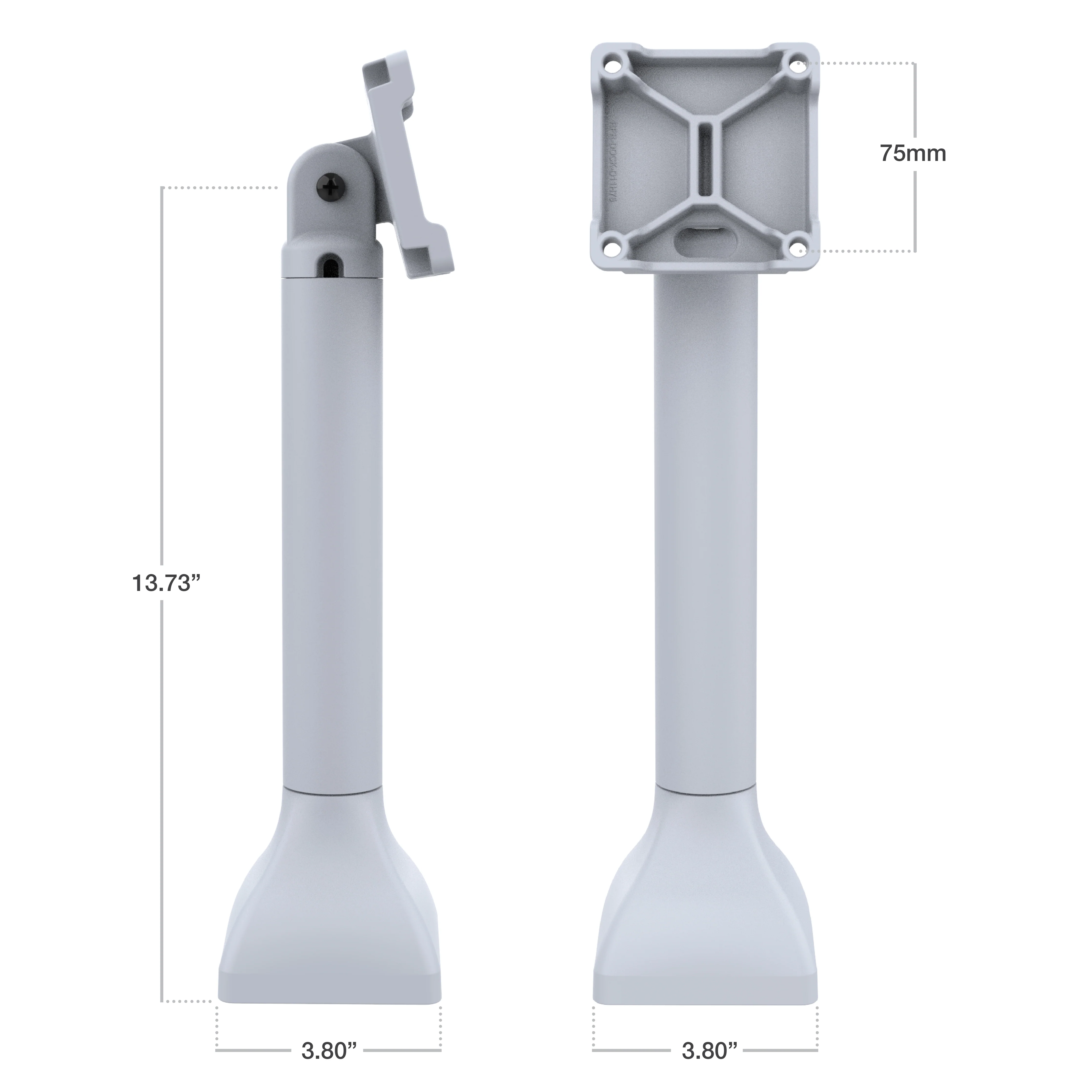 RAM® 14" Pedestal Mount with 75mm VESA & Cable Routing - Gray - Image 4