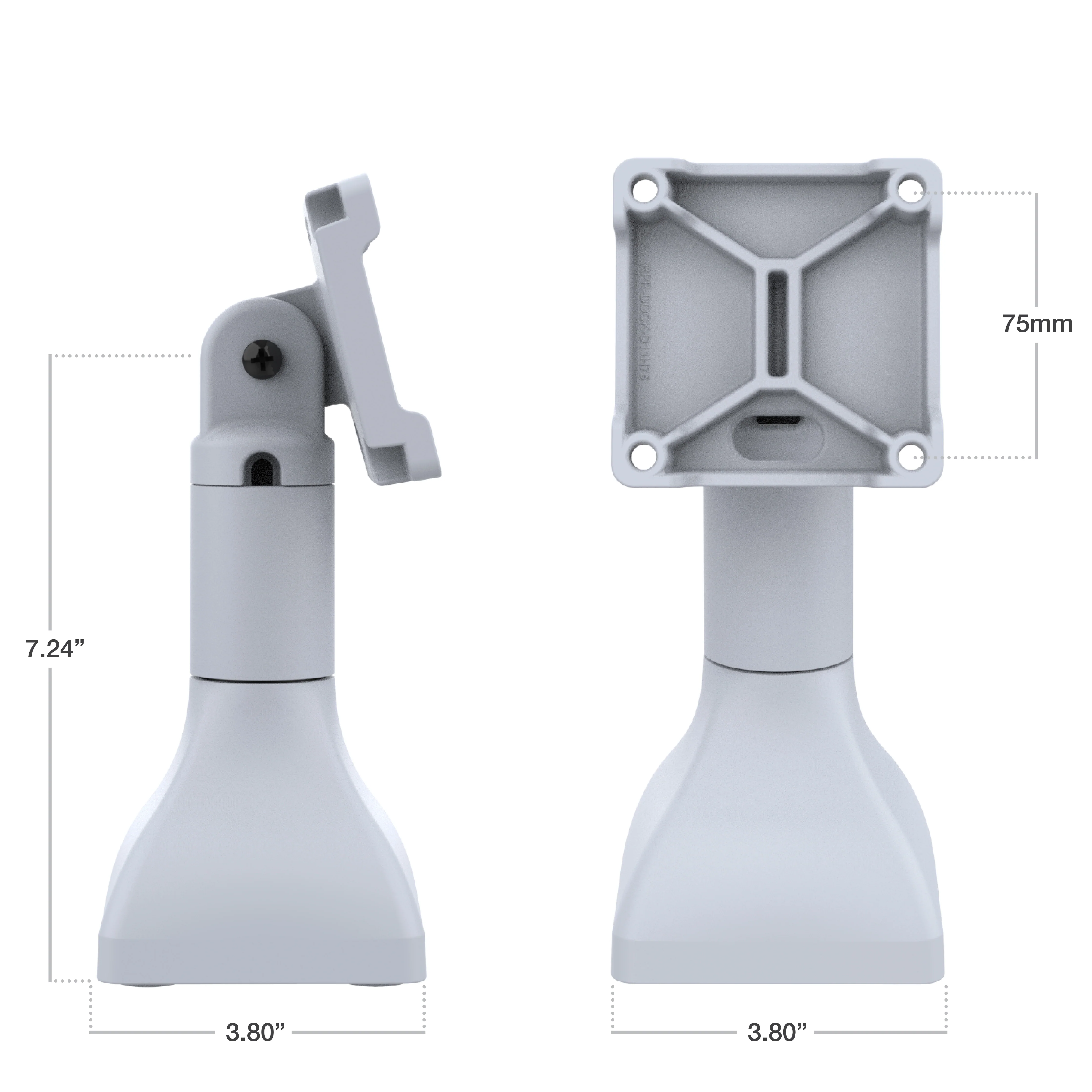 RAM® 7" Pedestal Mount with 75mm VESA & Cable Routing - Gray - Image 4