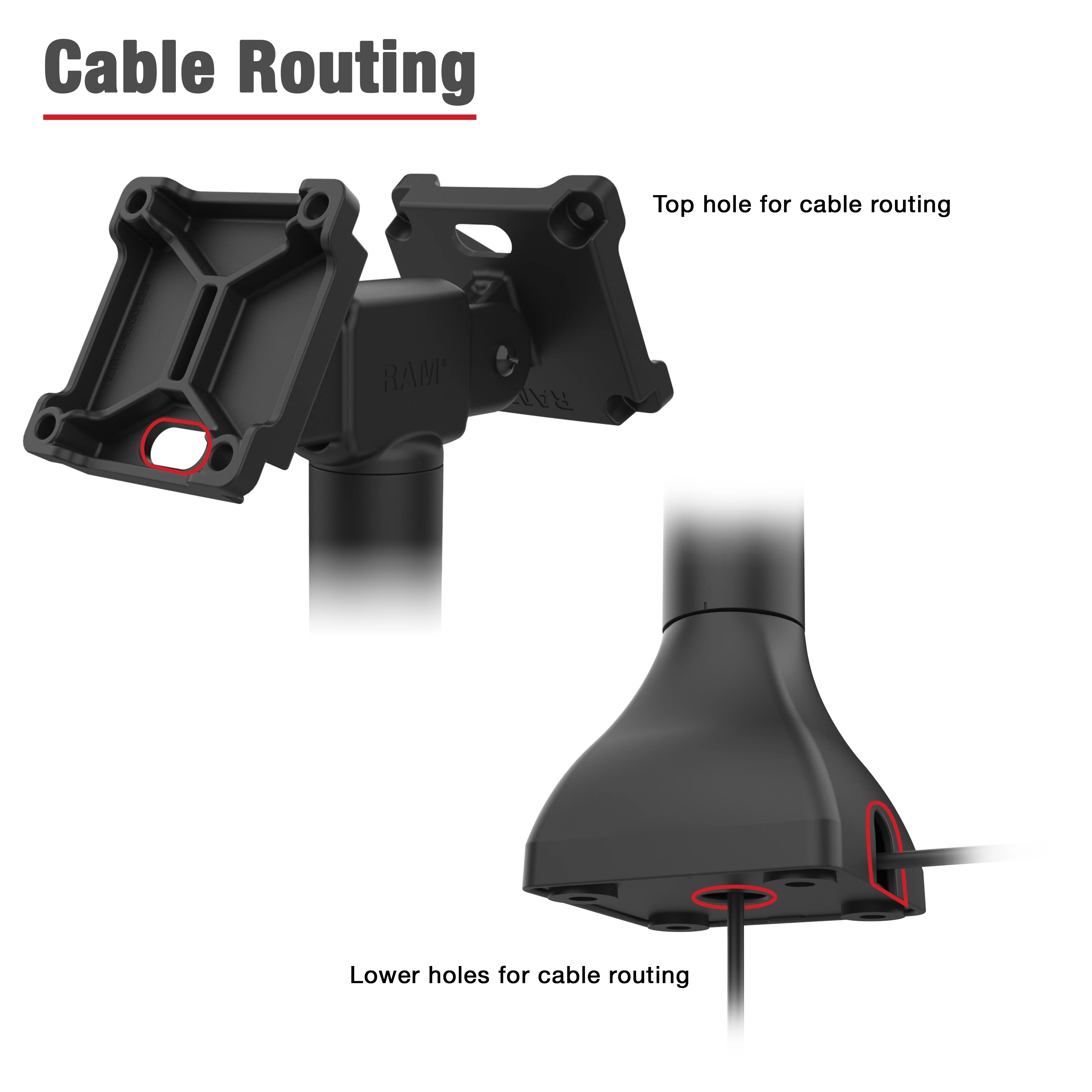 RAM® 7" Pedestal Mount with Dual 75mm VESA Adapters - Image 4